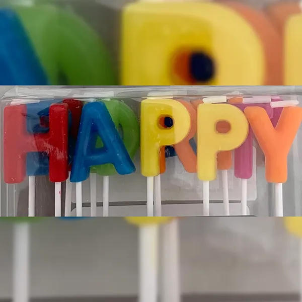 Happy Brithdays Candles Multicolored